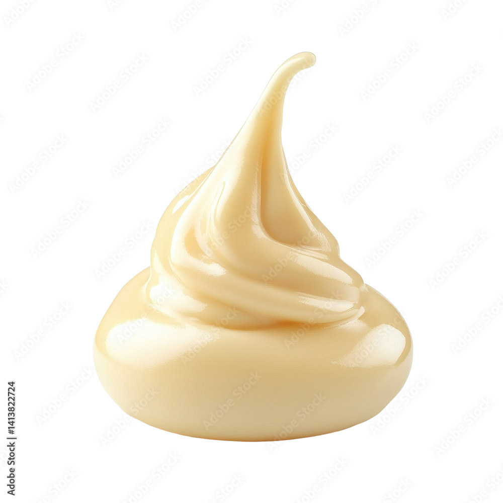 Mayonnaise drop with creamy texture isolated on a clean Transparent background, Mayonnaise drop isolated on PNG background Mayonnaise drop with creamy texture isolated on a clean Transparent background, Mayonnaise drop isolated on PNG background