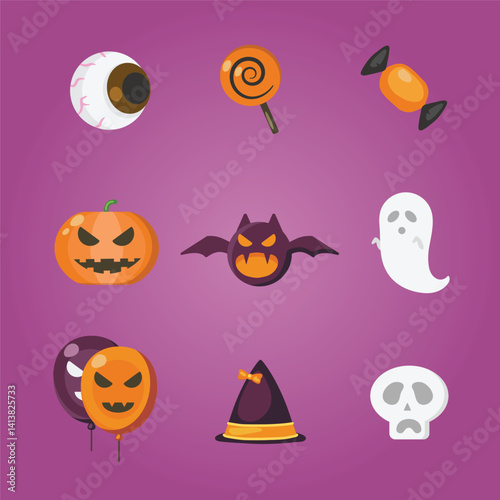 set of halloween elements
