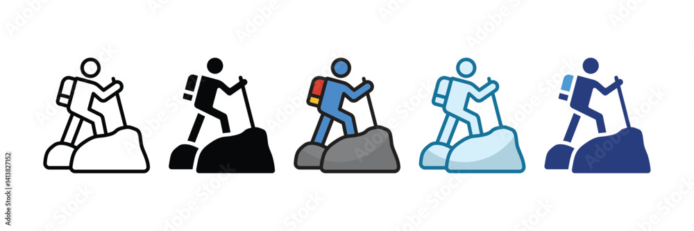 Hiking Icon Set Multiple Style Collection Hiking Icon Set Multiple Style Collection