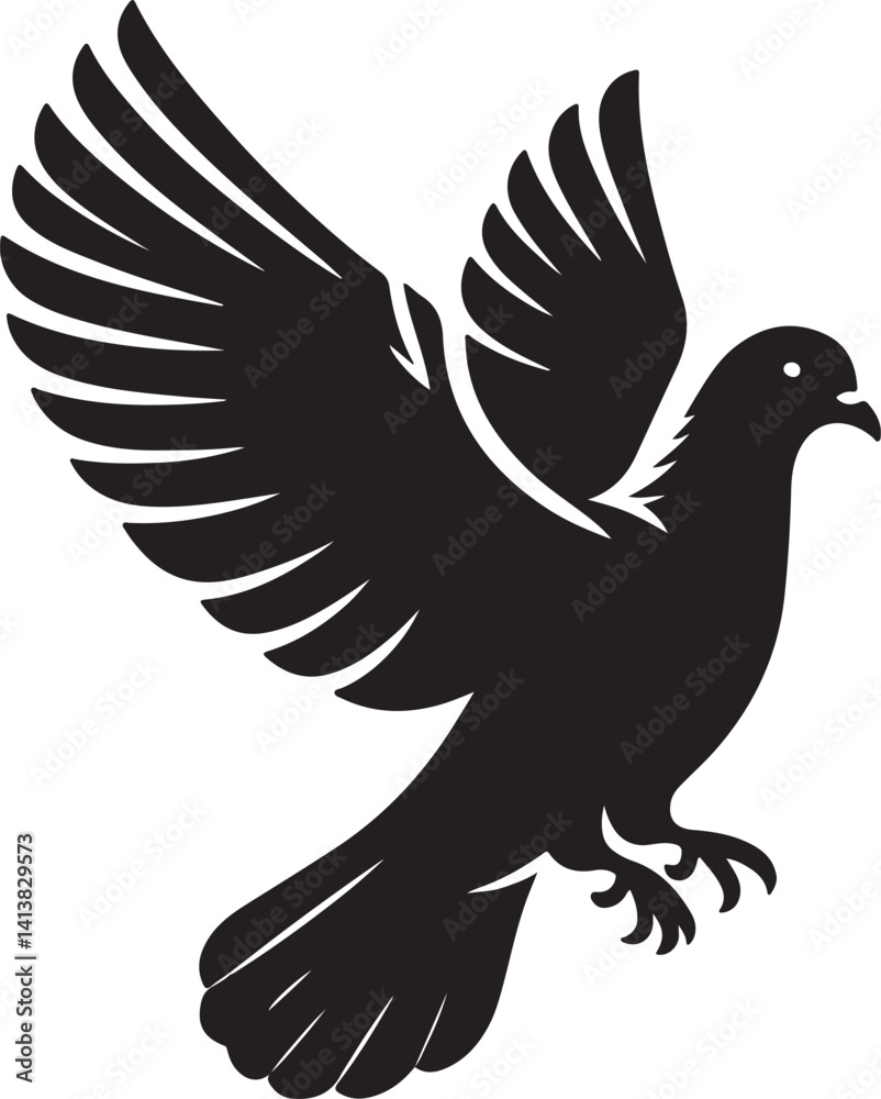 Fototapeta premium High quality pigeon black vector