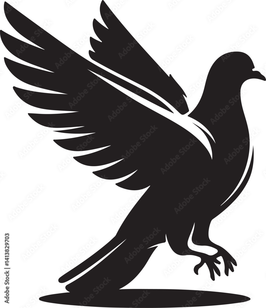 Obraz premium High quality pigeon black vector