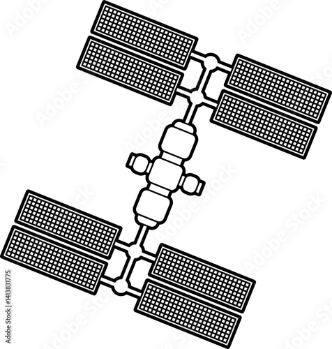 Space station drawing doodle vector