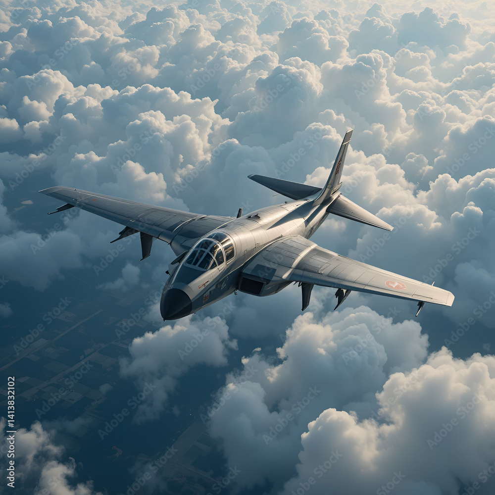 Obraz premium Fighter plane on the sky