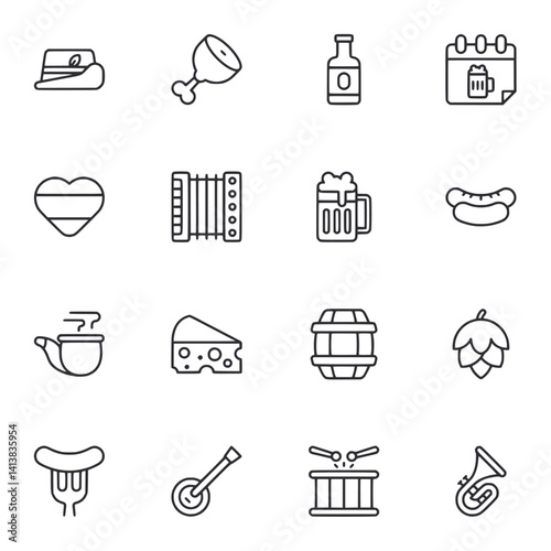 A collection of food and drink icons
