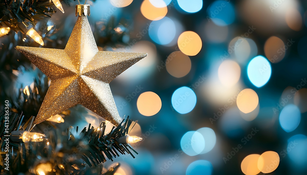 Golden star bokeh festive background abstract image Golden star bokeh festive background abstract image