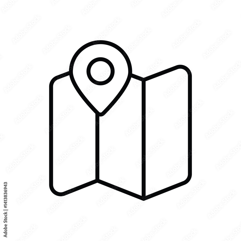 Map icon vector stock illustration