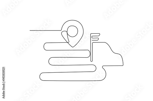 Continuous one line drawing of Truck with location. Single line drawing illustration of Delivery truck with location pin. Transportation of logistic concept vector art. Doodle line illustration. Free Download Continuous one line drawing of Truck with location. Single line drawing illustration of Delivery truck with location pin. Transportation of logistic concept vector art. Doodle line illustration. - GFXLoad