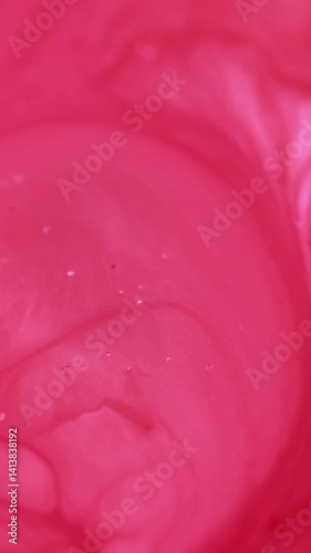 Wallpaper Mural Vertical video. Ink mix. Paint splash. Defocused bright pink red white color bubbles texture emulsion fluid stream flow abstract art background. Torontodigital.ca