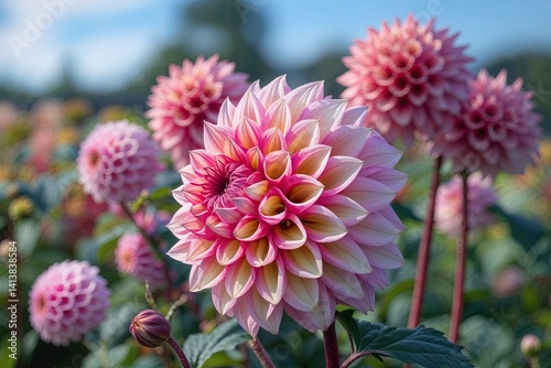 Stunning Close-up of Vibrant Dahlia Flower Blooming in Natural Settings