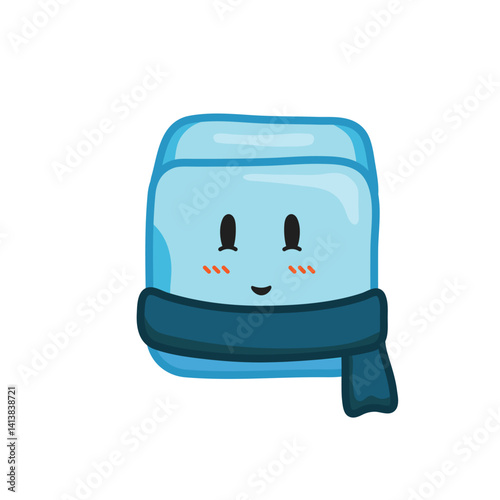 ice cube cartoon character cold