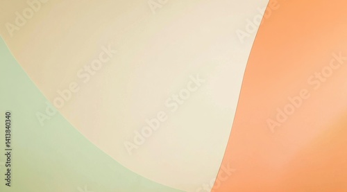 Minimalist white presentation template with pastel-colored background featuring light orange and green hues.