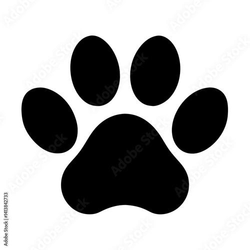 Paw Print Black Silhouette Animal Footprint Vector Illustration Design