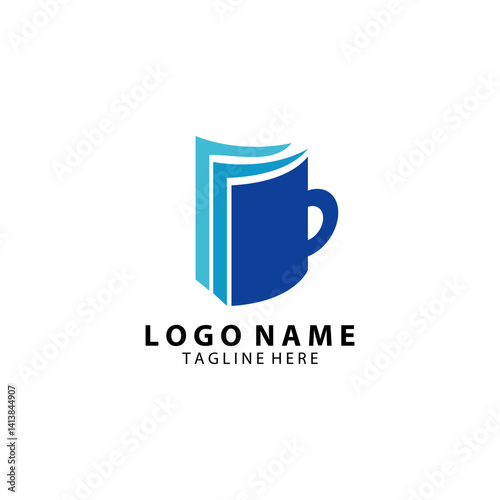 document mug logo design vector