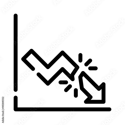 broken arrow line icon