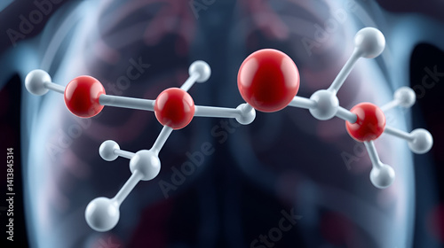 Milrinone, drug for treatment of acute decompensated heart failure,  3D molecule spinning on Y-axis, 4K