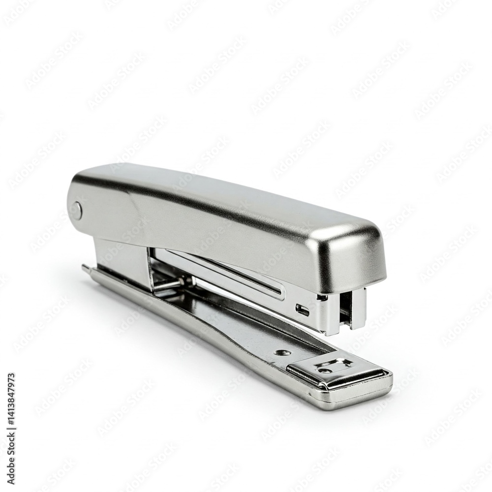 Classic black office stapler isolated on white background for professional stationery use
Classic black office stapler isolated on white background for professional stationery use