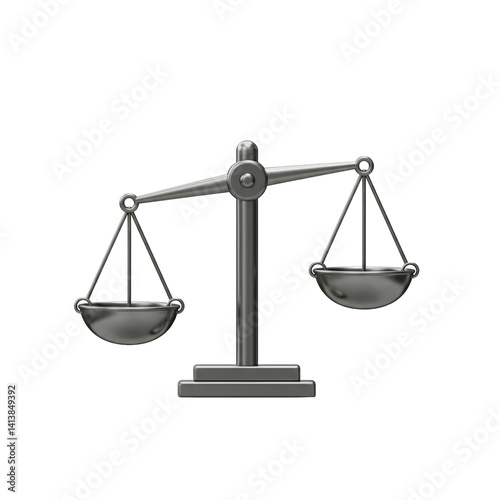 3D Metallic Scales of Justice Law Legal Balance Court Judgment Fairness Equality Rights Legal System