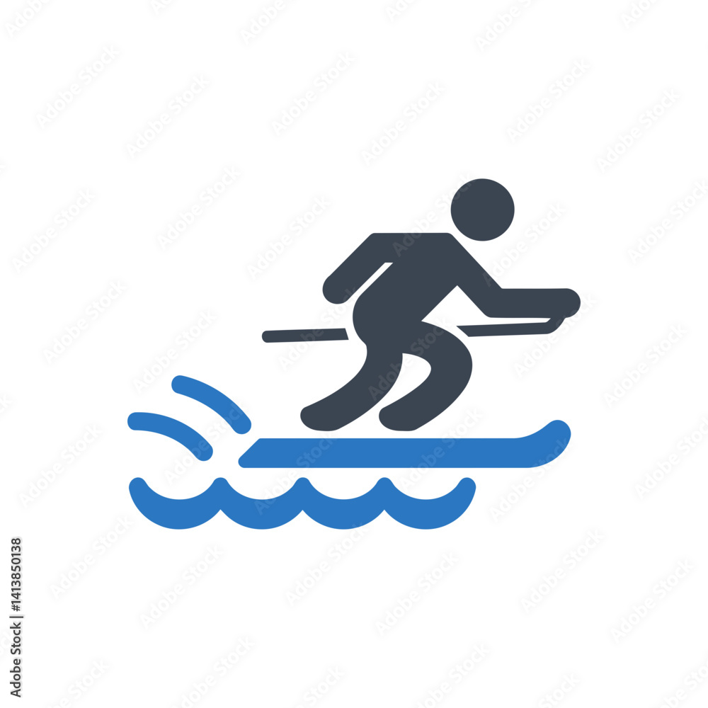Fototapeta premium Water skiing icon