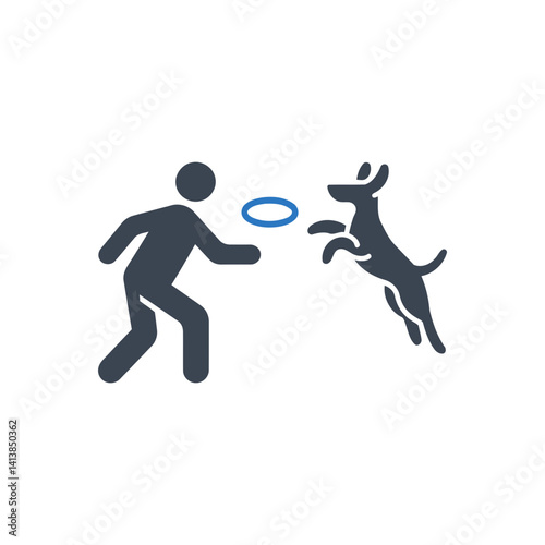 Frisbee with Dog Icon