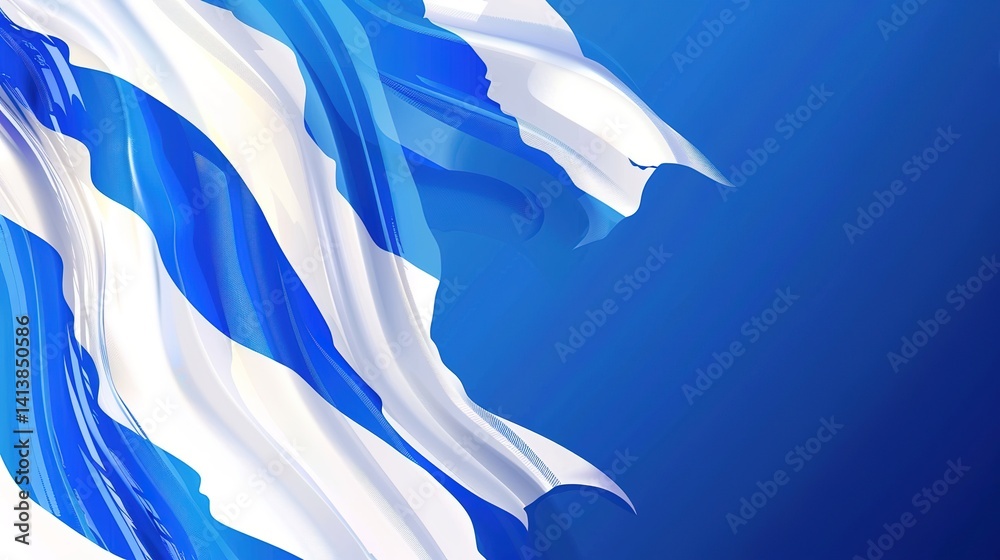 Obraz premium Greek National Day Banner Background: Looking Back on the Glorious Inheritance of Greek History with the Fluttering Banners