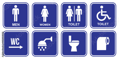 Set of restroom, toilet icon collection. Male and female restroom. Vector design.