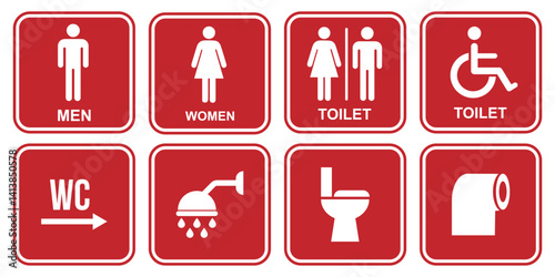 Set of restroom, toilet icon collection. Male and female restroom. Vector design.
