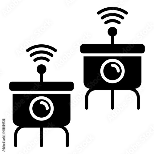 Swarm Robotics Glyph Icon Style