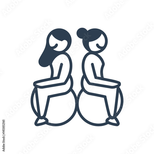 Pregnant Women on Balls icon