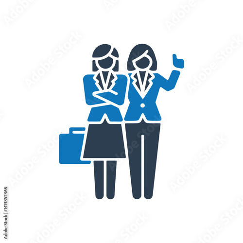 Two Businesswomen Collaboration Icon