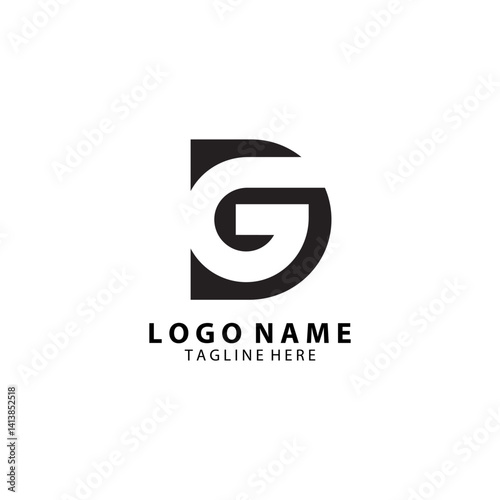 initial letter G isolated D logo design vector