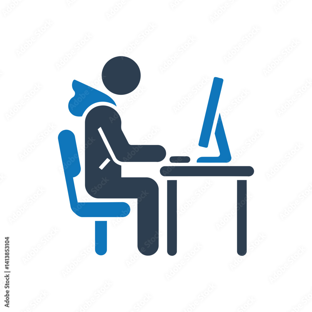 Fototapeta premium Worker Desk Icon