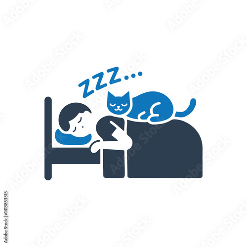 Sleeping Cat with Owner Icon