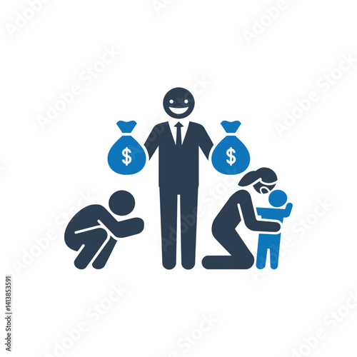 Rich Person with Money Icon