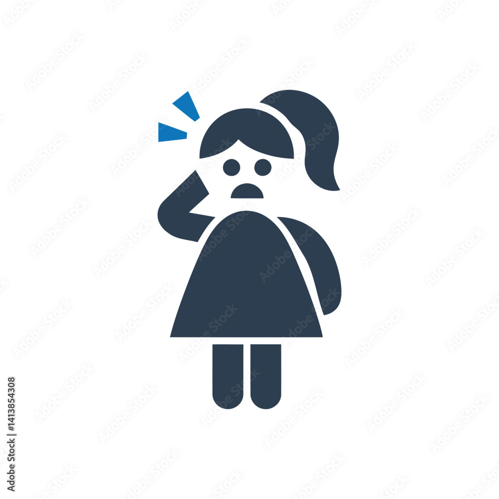 Fototapeta premium Woman Feeling Sick Icon