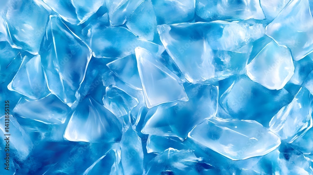 Blue Ice Cubes, Abstract Texture Background - Abstract art
