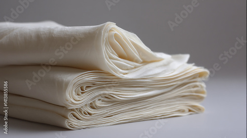 Obraz na płótnie Yuba sheets folded soy layers detail soft white tone w salonie