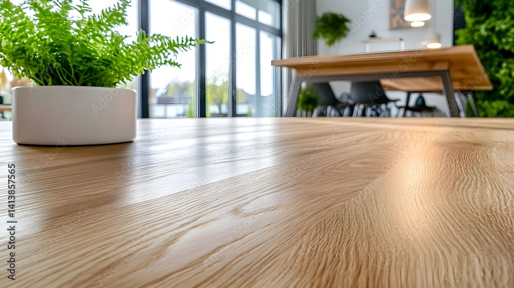 Fototapeta premium Light Wood Table Texture, Modern Interior - Minimalist design