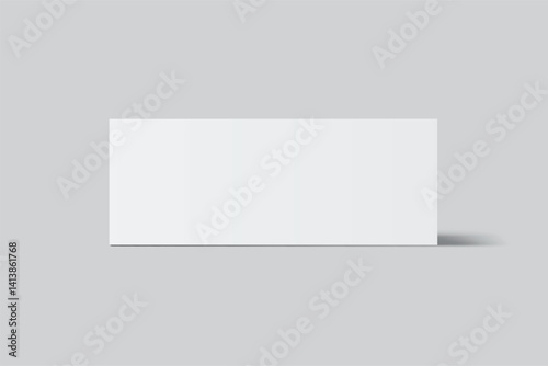 3D Realistic empty gift voucher card mockup isolated on background. Blank template for presentation discount, plastic coupon, train, movie, raffle, carnival, concert, festival, flyer or event ticket 
