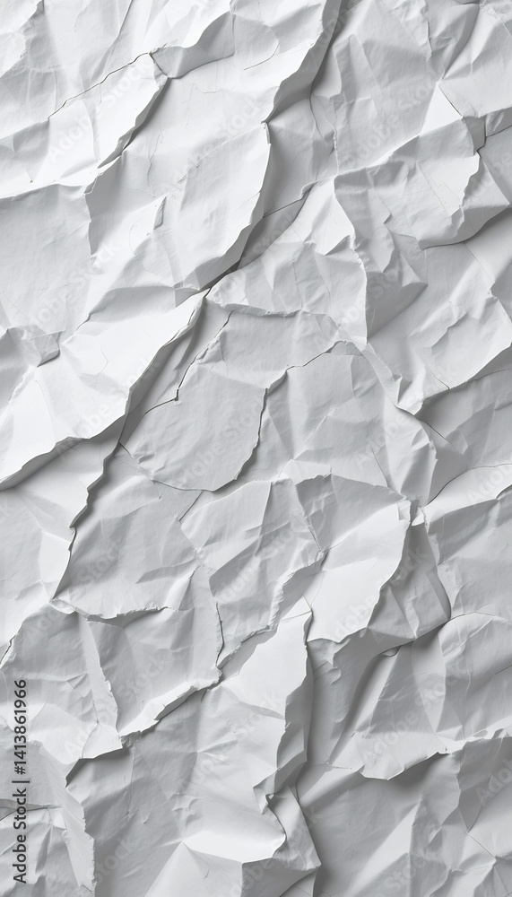 Fototapeta premium Crumpled Paper Texture Dramatic Light Abstract Background. AI Generated