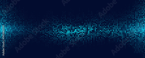 Futuristic pattern of blue hexagons for Business or Science background. Abstract hi-tech honeycomb mosaic. Medical research presentation. Vector Illustration backdrop. EPS 10