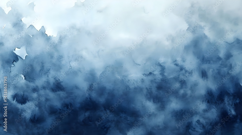 Fototapeta premium Abstract Blue Watercolor Texture Background - Abstract backgrounds