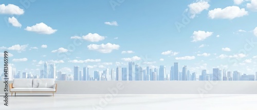 Serene Cityscape View from Modern Balcony