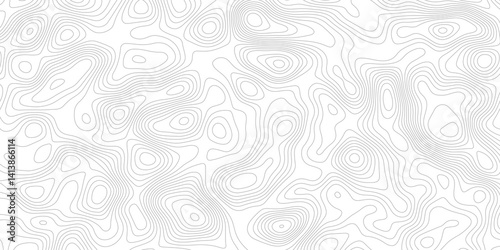 Abstract modern white and black topographic contour map wavy line, digital print terrain lines texture vector white background.