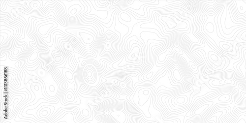 Abstract modern white and black topographic contour map wavy line, digital print terrain lines texture vector white background.