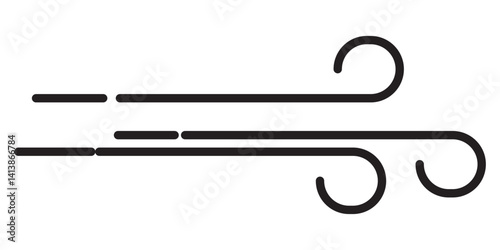 Wind blowing line icon. Windy, storm, breeze weather symbol. Swirl cloud for motion design.  Eps 10