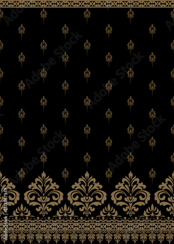 Elegant Traditional Damask Seamless Pattern for Wallpaper, Fabric, Invitation, Home Decor, Textile Design. Vector Design.