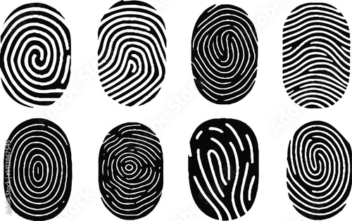 fingerprint or thumbprint set isolated on white. Vector eps10