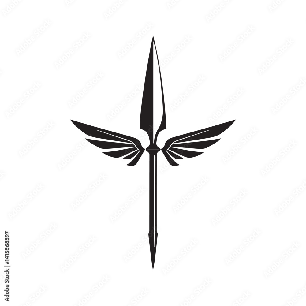 Obraz premium Spear Logo Vector Template Graphic