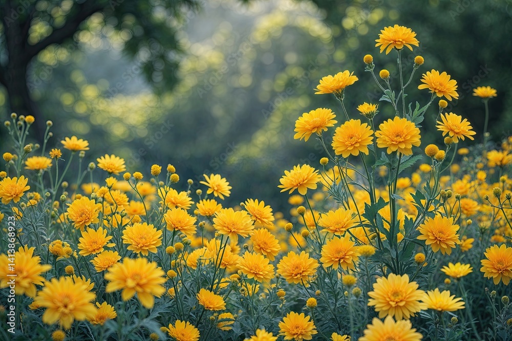 Fototapeta premium Stunning Yellow Flower Canvas Showcasing Nature's Beauty