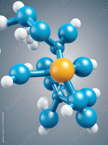 Levonorgestrel progestin molecule. It is synthetic progestogen, contraceptive. Molecular model. 3D rendering photo